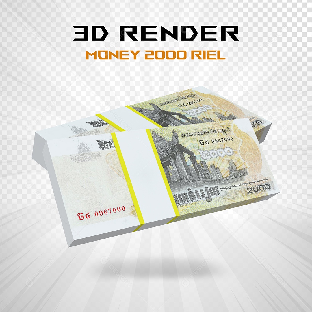 Elemento 3D Nota de 100 Dólar para Composição PSD