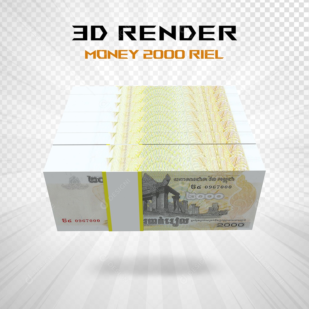 Elemento 3D Nota de 100 Dólar para Composição PSD