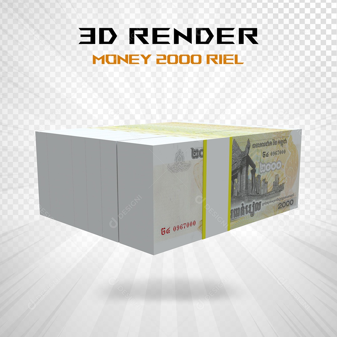 Elemento 3D Nota de 100 Dólar para Composição PSD