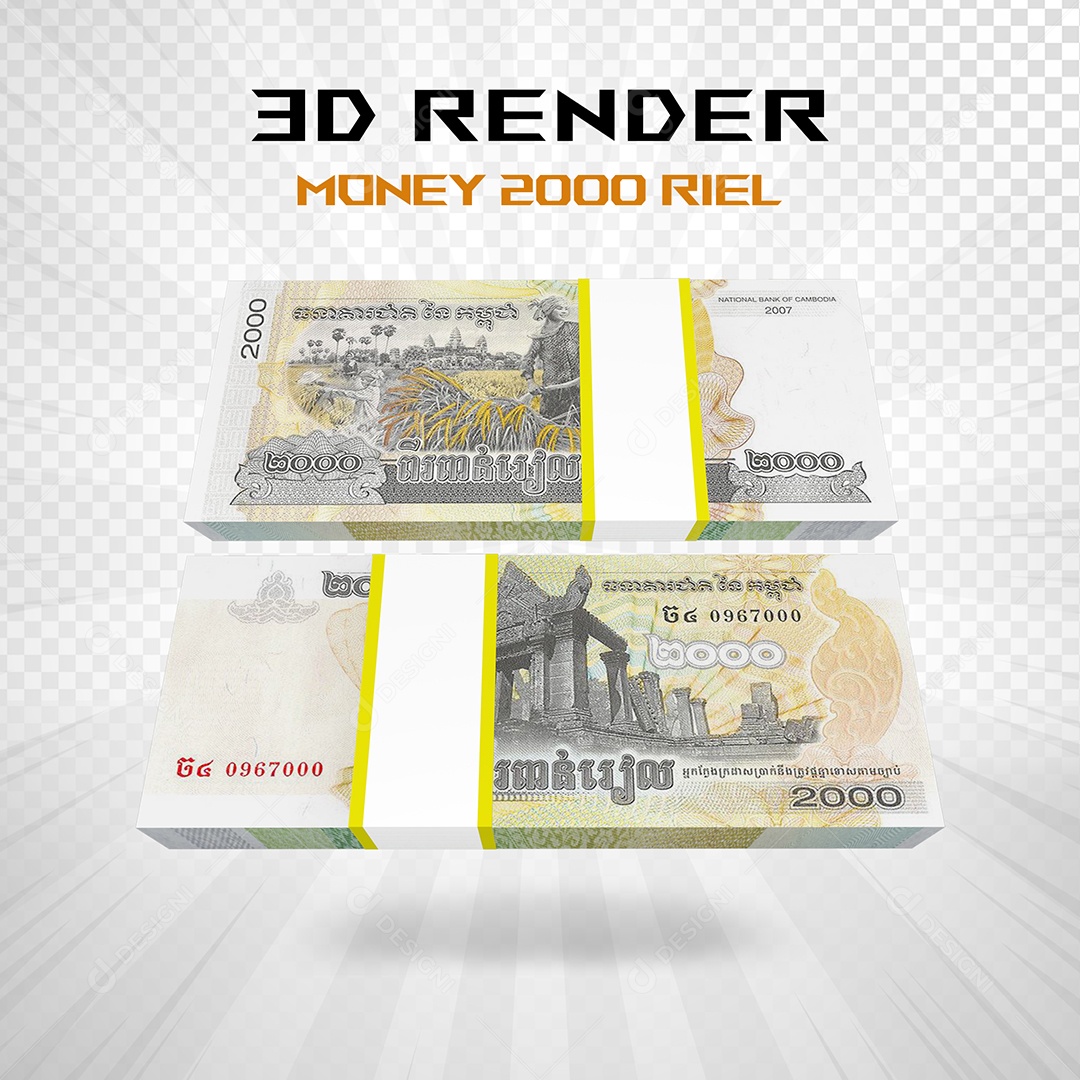 Elemento 3D Nota de 100 Dólar para Composição PSD