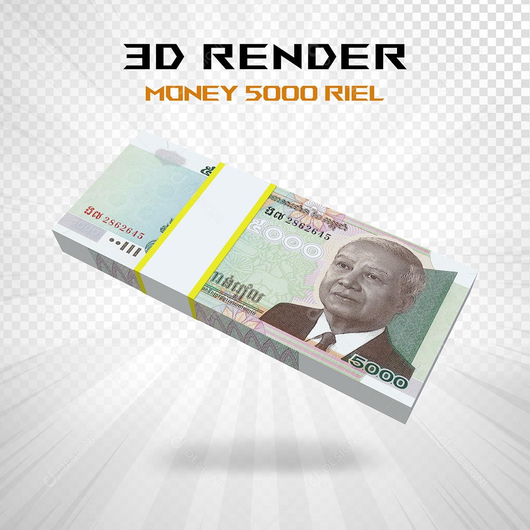 Elemento 3D Nota de 100 Dólar para Composição PSD