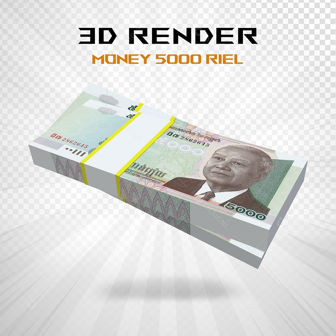 Elemento 3D Nota de 100 Dólar para Composição PSD