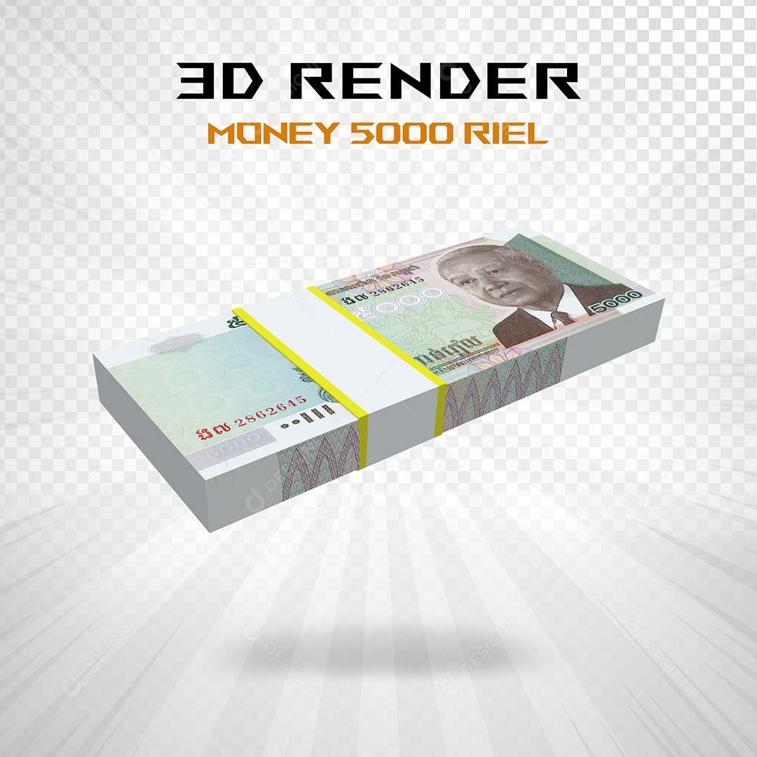 Elemento 3D Nota de 100 Dólar para Composição PSD