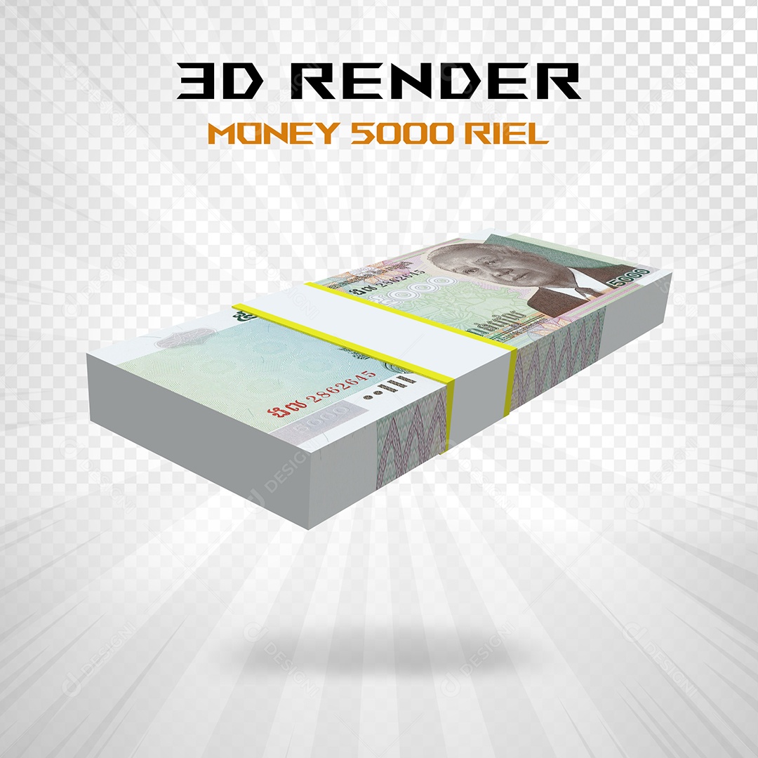 Elemento 3D Nota de 100 Dólar para Composição PSD