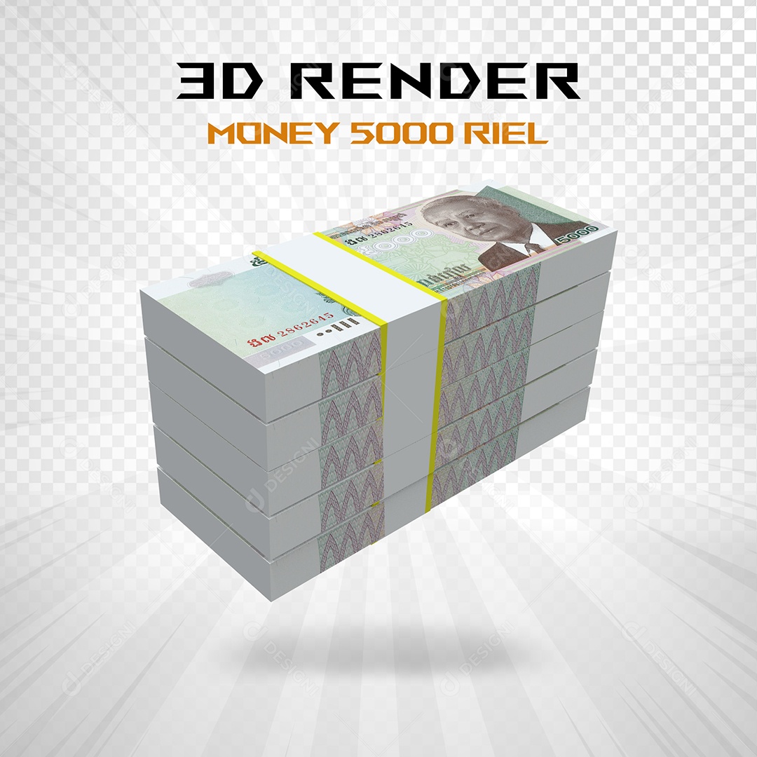 Elemento 3D Nota de 100 Dólar para Composição PSD