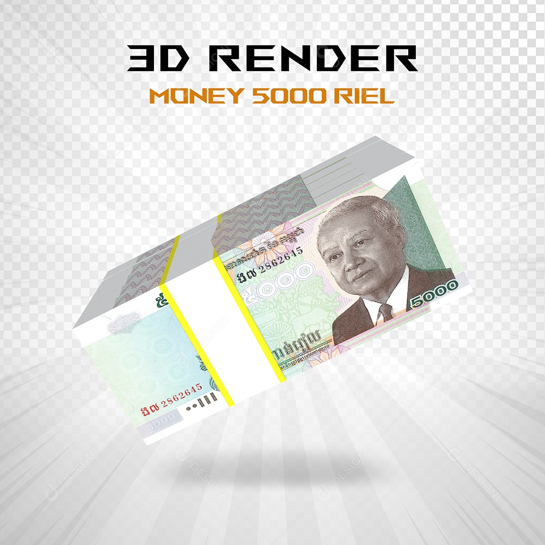 Elemento 3D Nota de 100 Dólar para Composição PSD