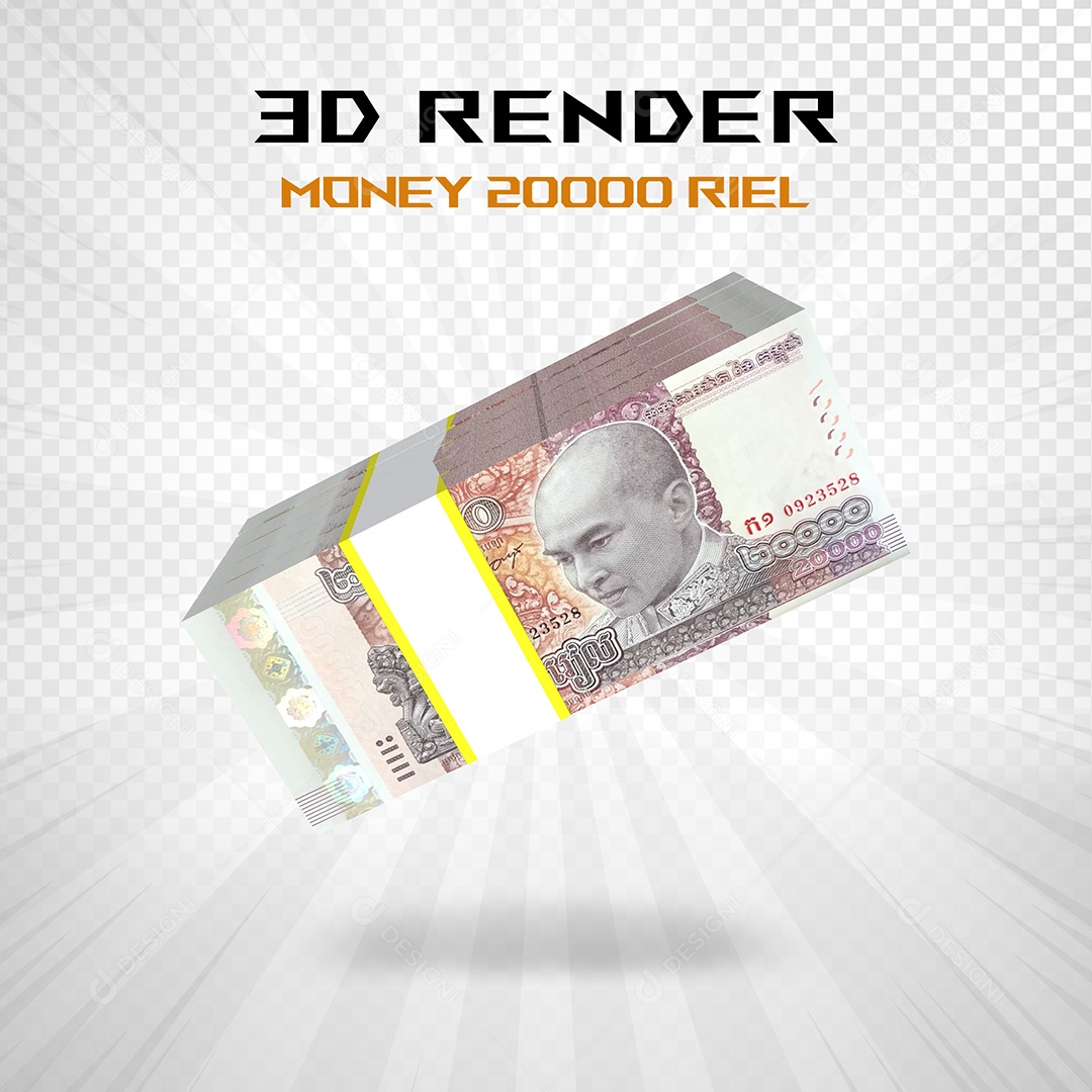 Elemento 3D Nota de 100 Dólar para Composição PSD