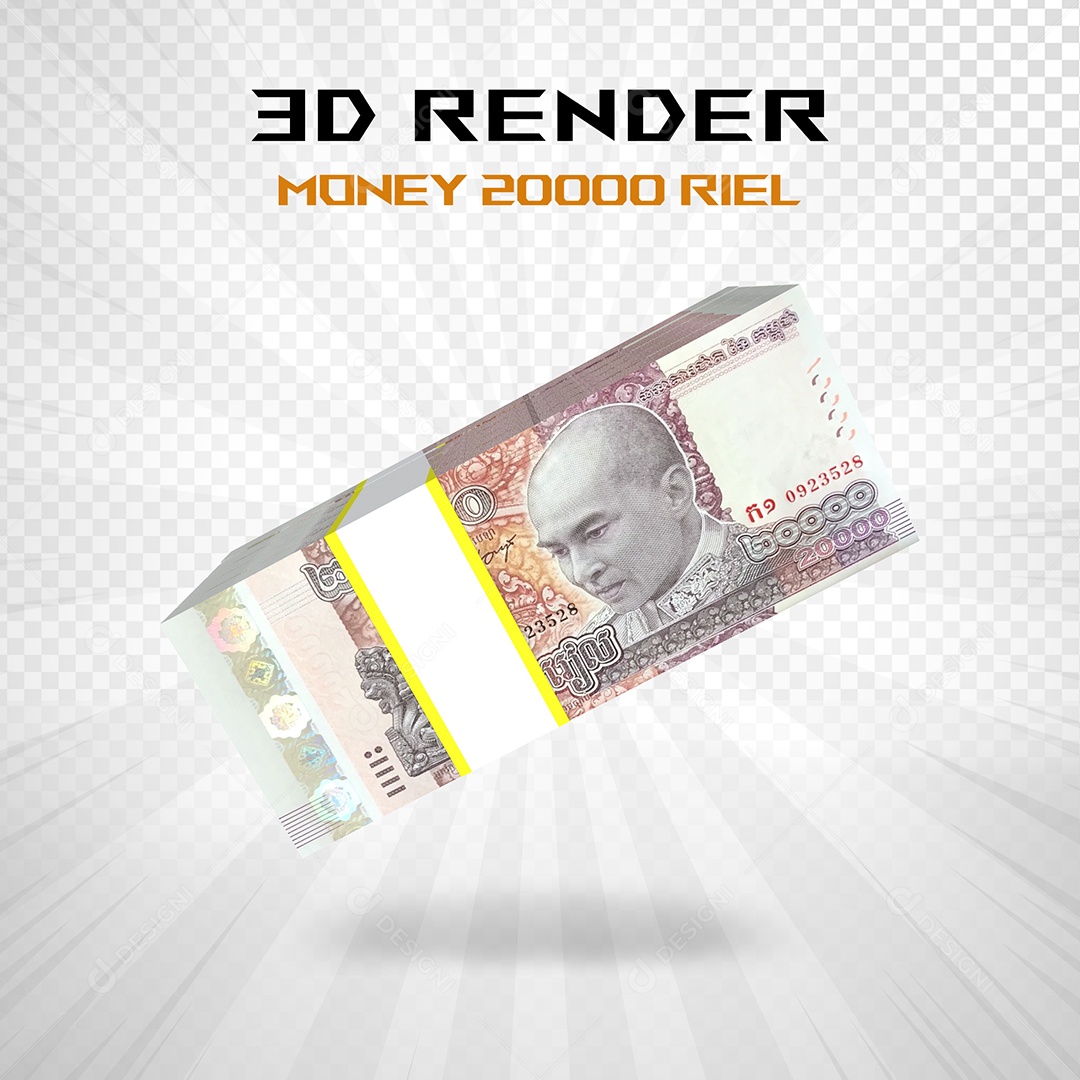 Elemento 3D Nota de 100 Dólar para Composição PSD