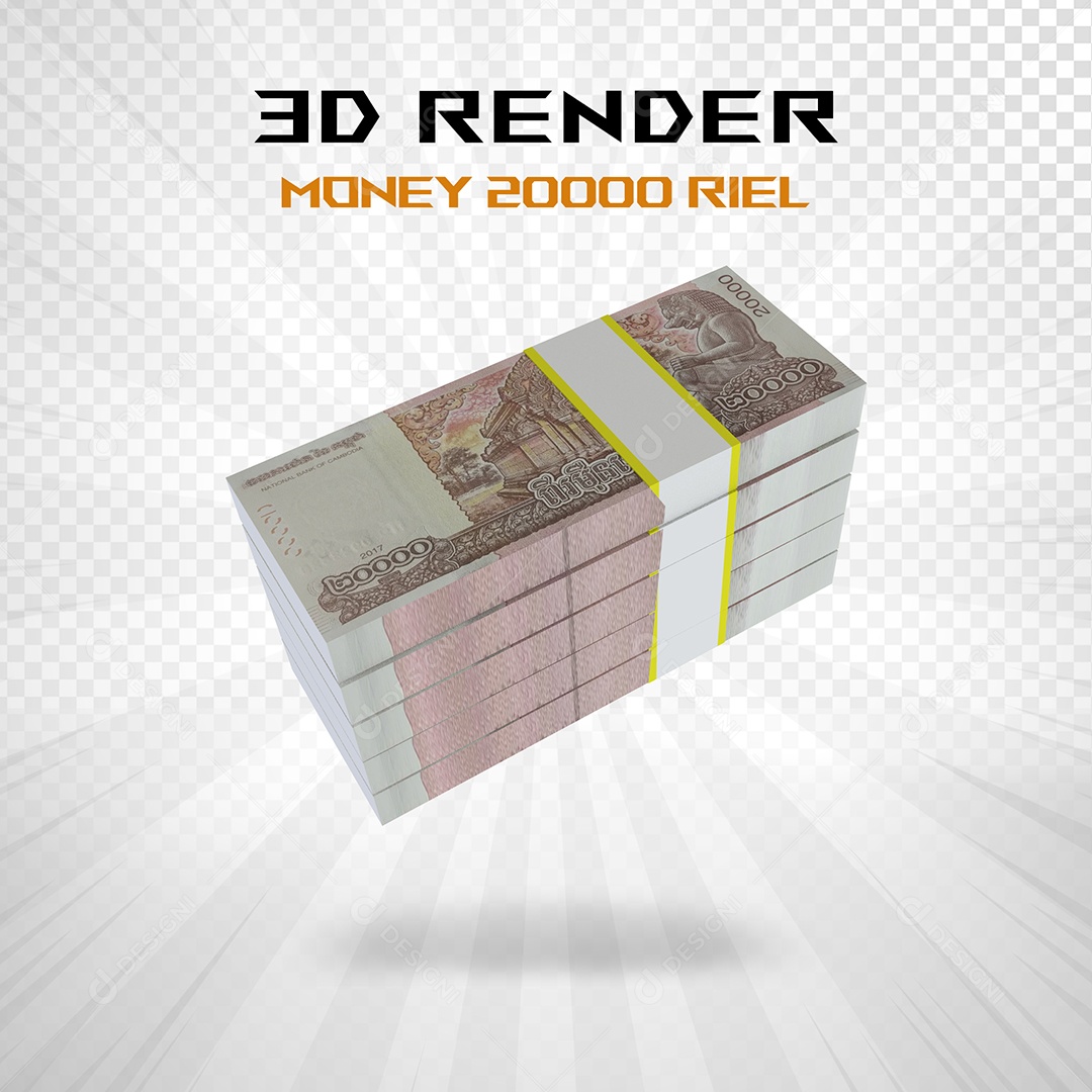 Elemento 3D Nota de 100 Dólar para Composição PSD