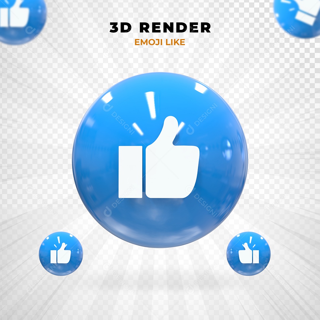 Elemento 3D Emoji Beleza para Composição PSD