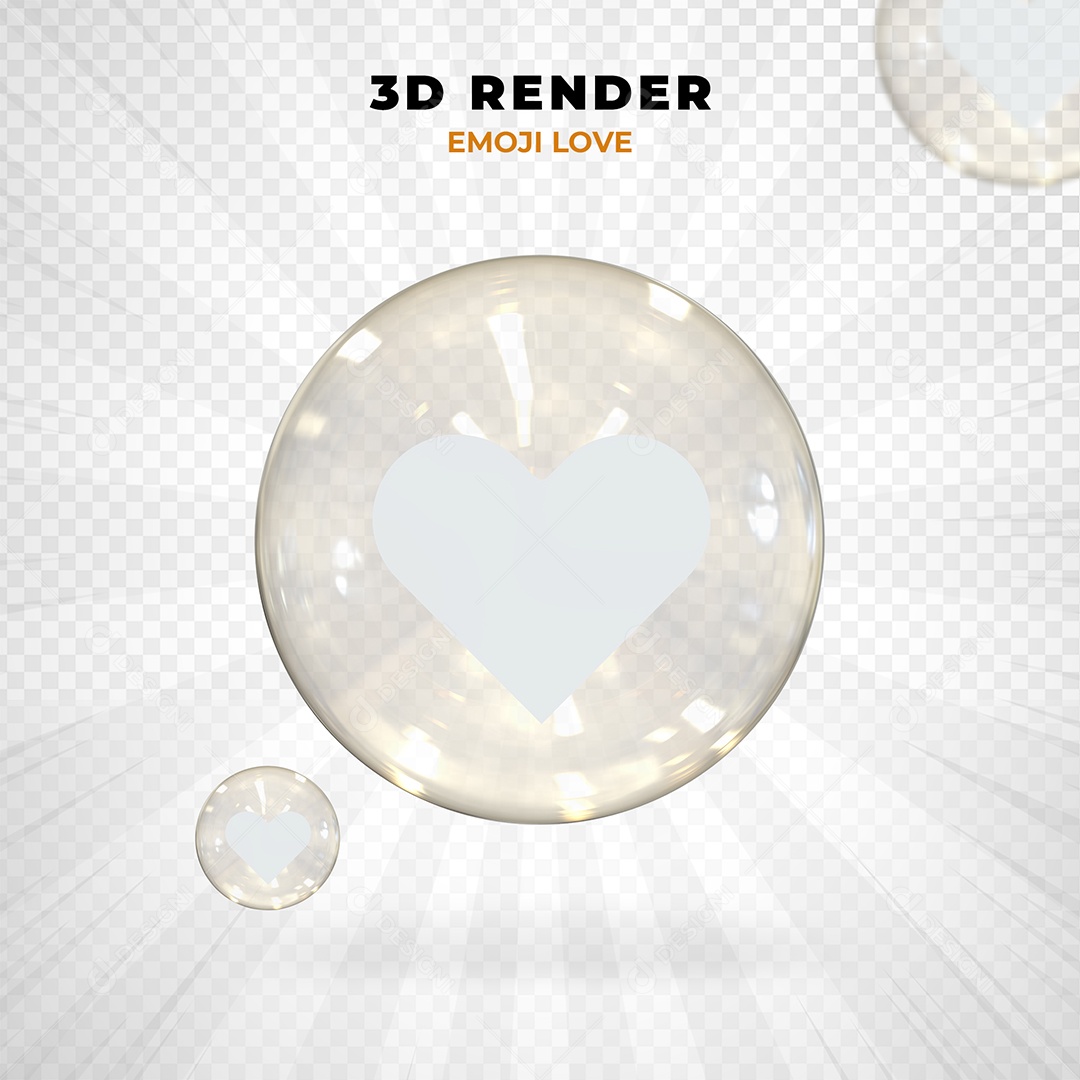 Elemento 3D Emoji De Coração para Composição PSD