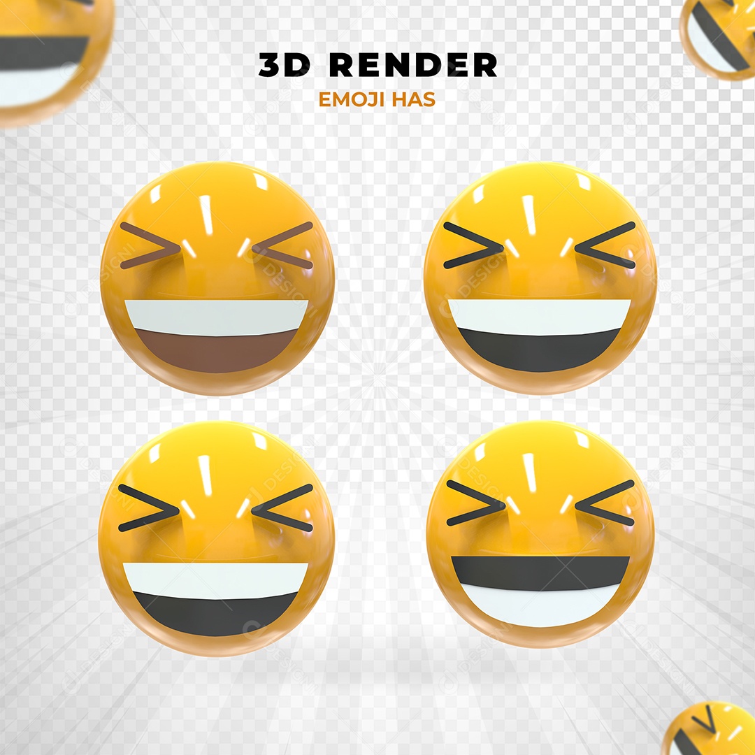 Elemento 3D Emoji Feliz para Composição PSD
