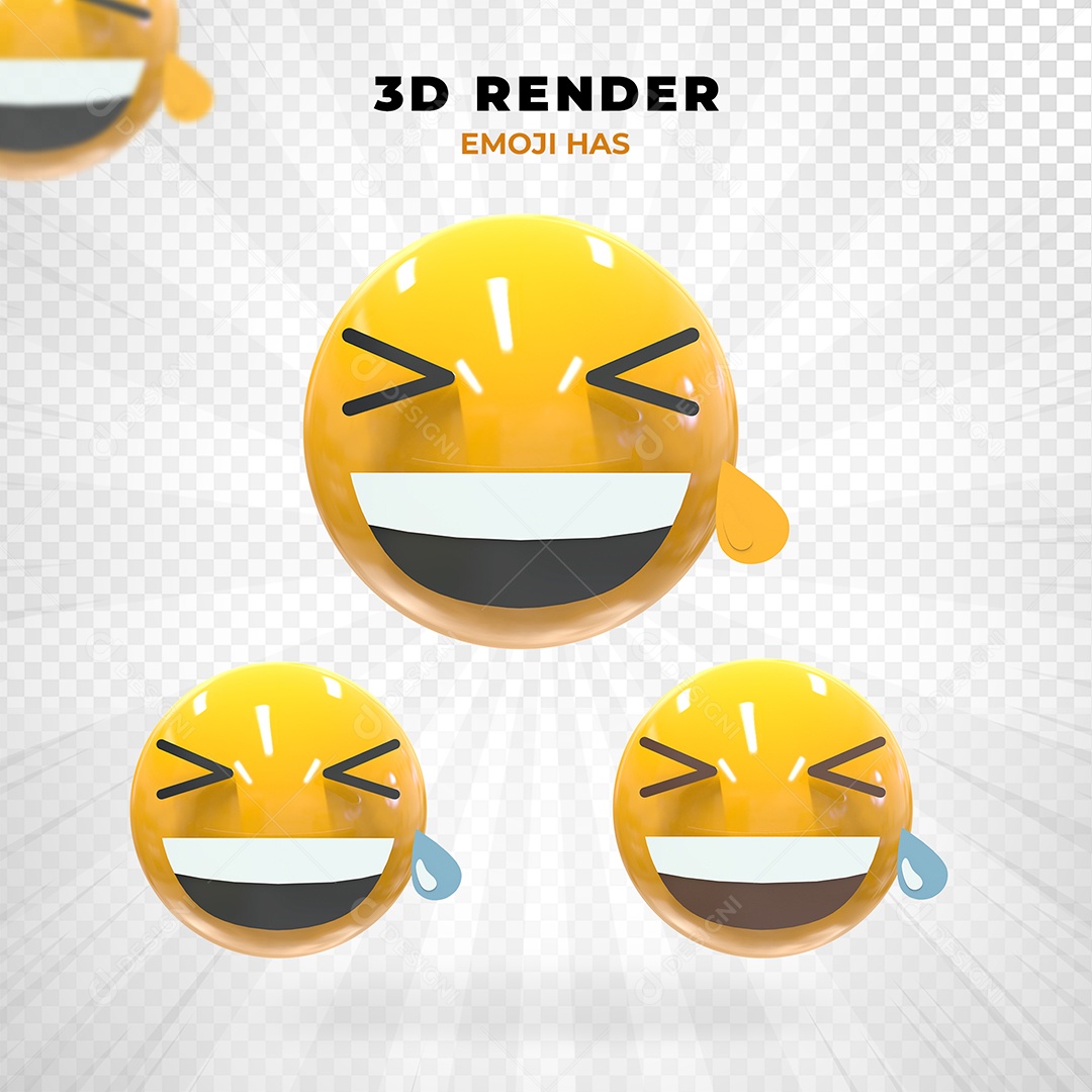 Elemento 3D Emoji Feliz para Composição PSD