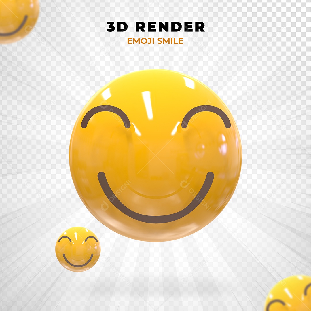 Elemento 3D Emoji Feliz para Composição PSD