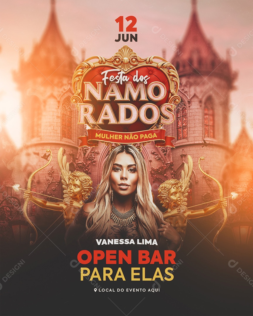 Flyer Festa Dos Namorados Social Media Feed PSD Editável