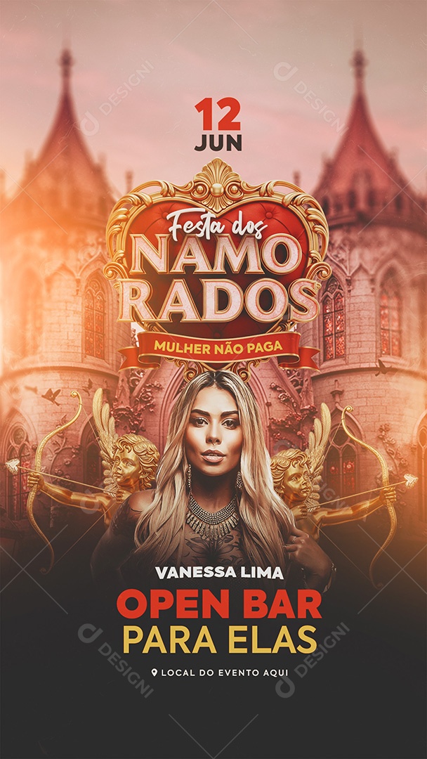 Flyer Festa Dos Namorados Social Media Story PSD Editável