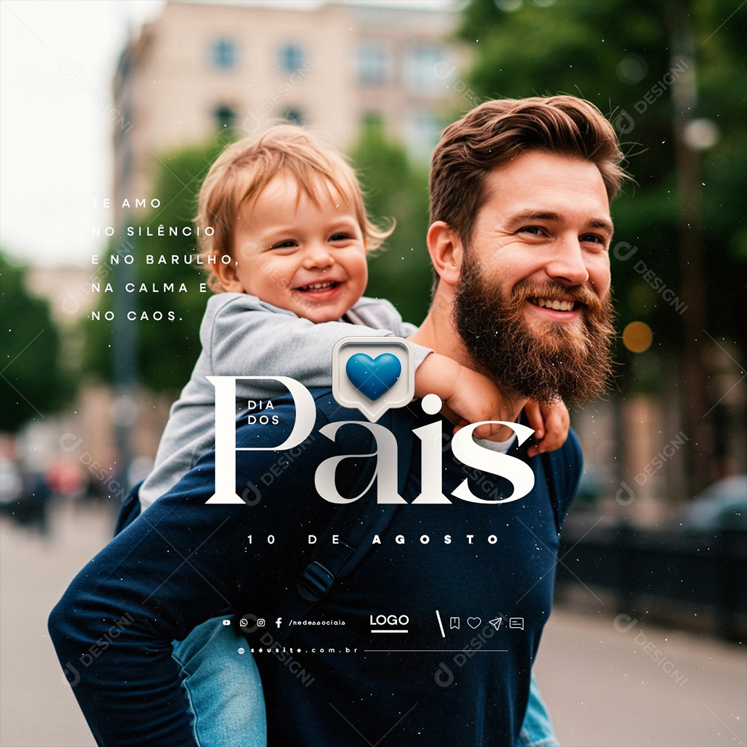 Dia Dos Pais 10 de Agosto Social Media PSD Editável