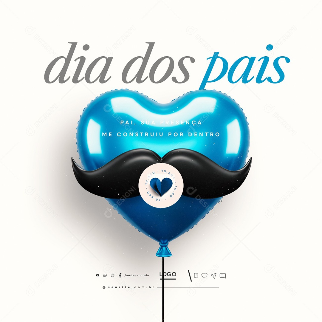 Dia Dos Pais 10 de Agosto Social Media PSD Editável