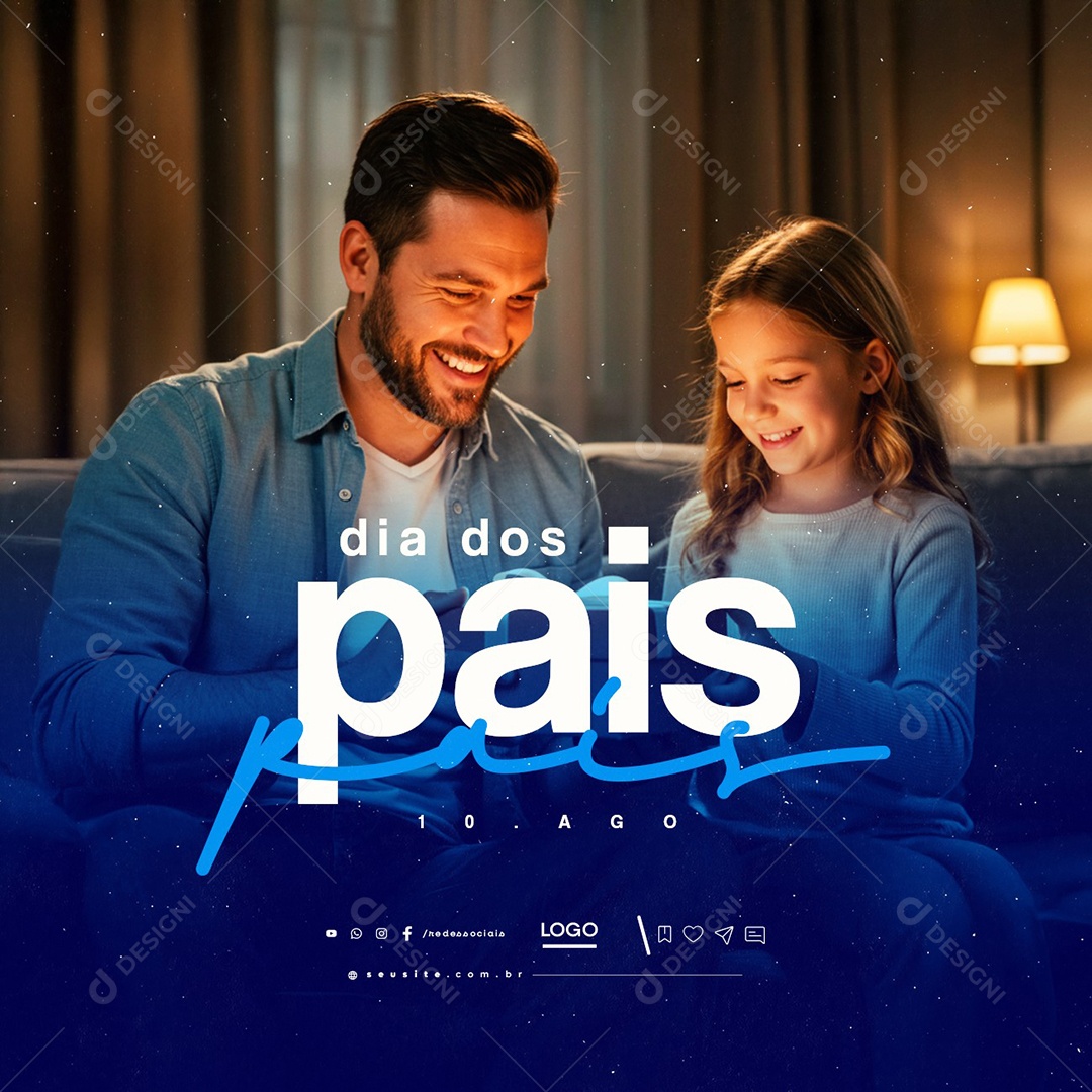 Dia Dos Pais 10 de Agosto Social Media PSD Editável