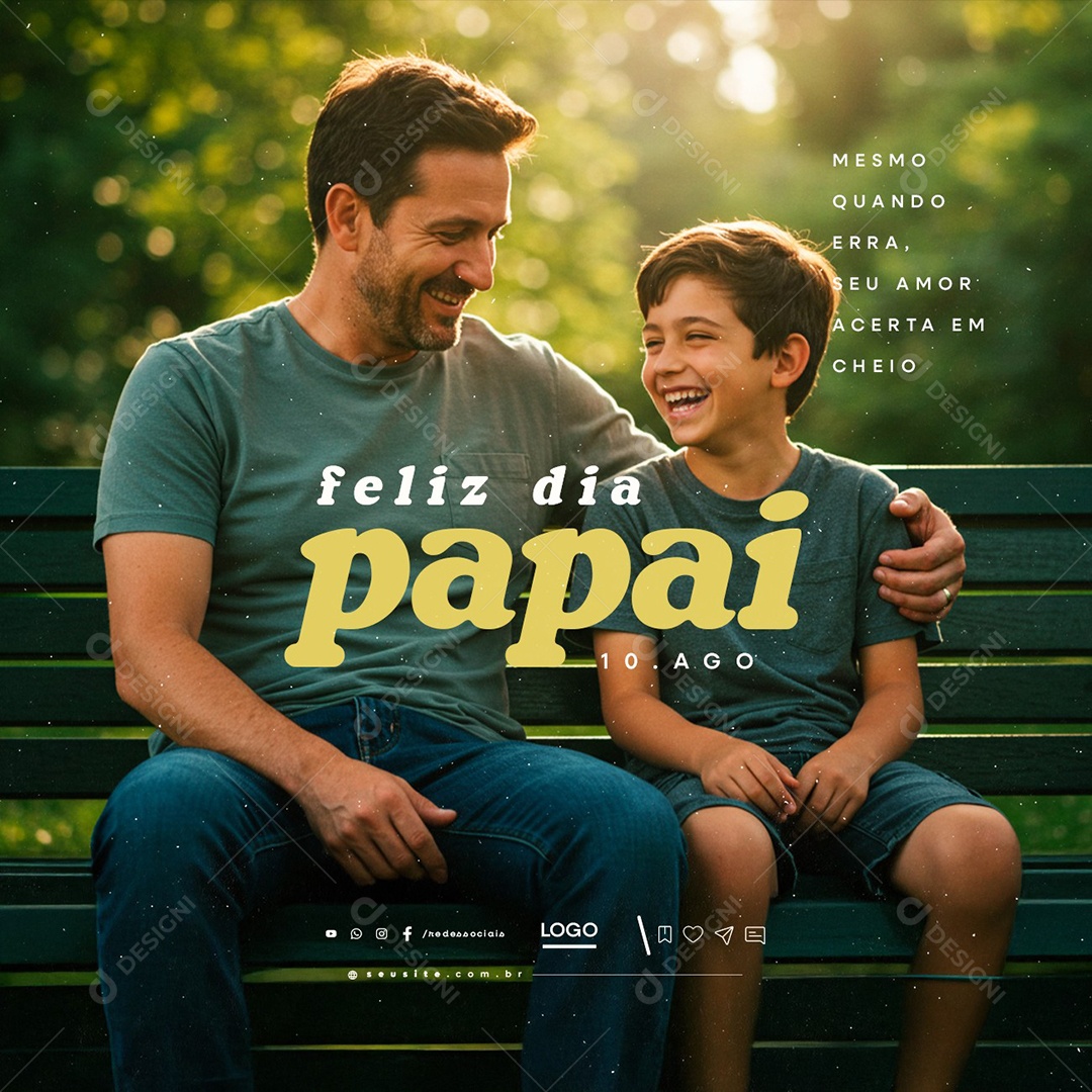 Feliz Dia Dos Pais 10 de Agosto Social Media PSD Editável