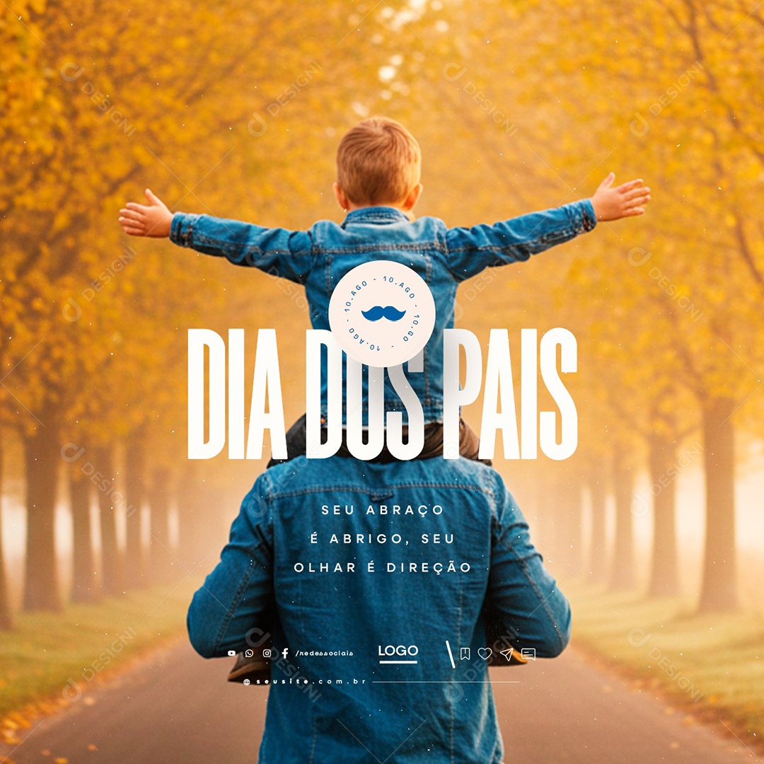 Dia Dos Pais 10 de Agosto Social Media PSD Editável