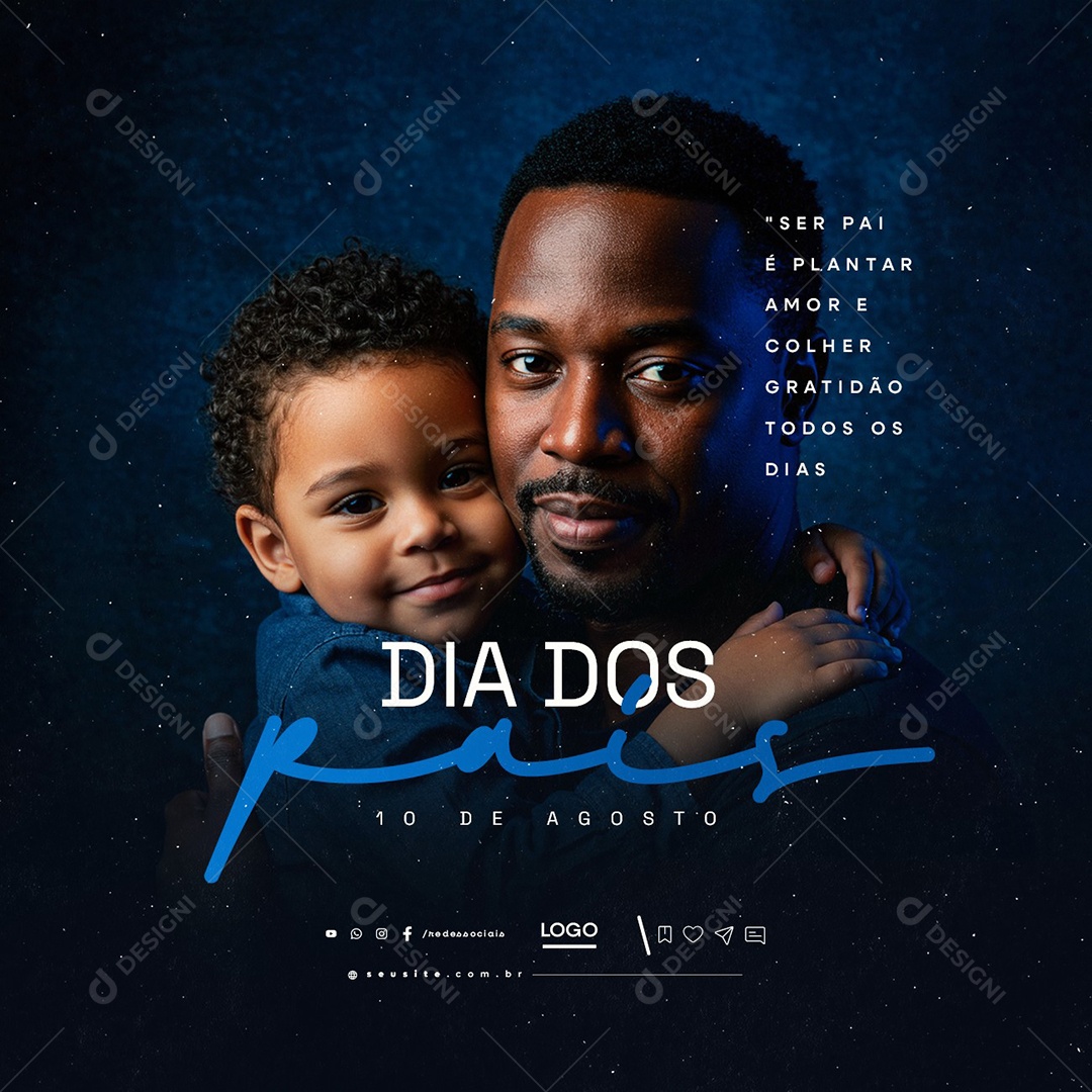 Dia Dos Pais 10 de Agosto Social Media PSD Editável