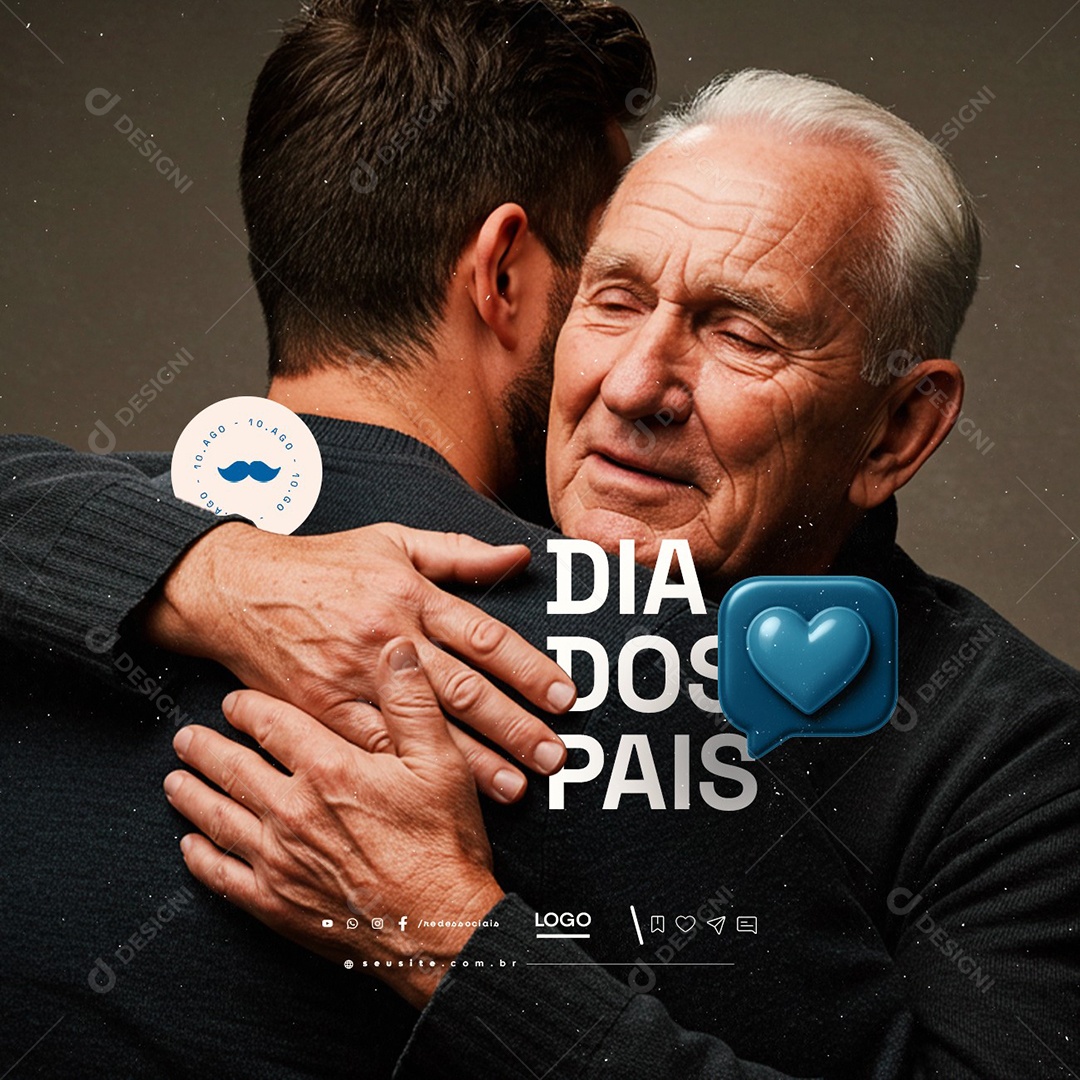Dia Dos Pais 10 de Agosto Social Media PSD Editável