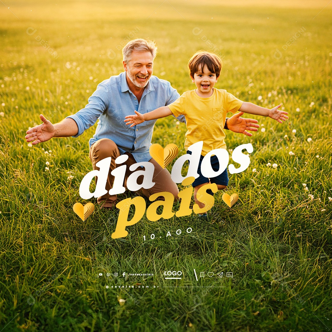Dia Dos Pais 10 de Agosto Social Media PSD Editável