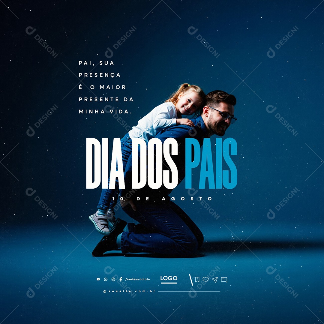 Dia Dos Pais 10 de Agosto Social Media PSD Editável