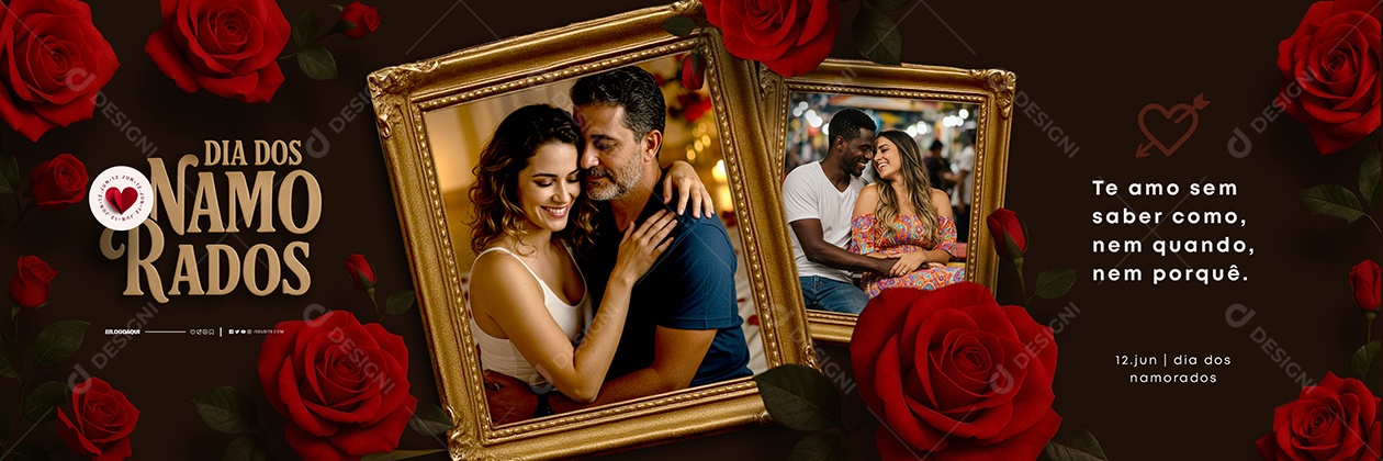 Carrossel Dia dos Namorados 12 de Junho Social Media PSD Editável