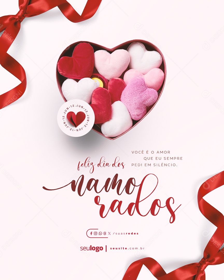 Feliz Dia dos Namorados 12 de Junho Social Media PSD Editável