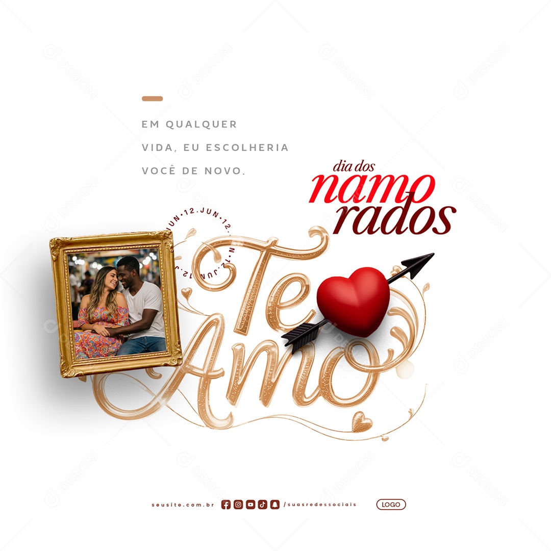 Dia dos Namorados 12 de Junho Social Media PSD Editável