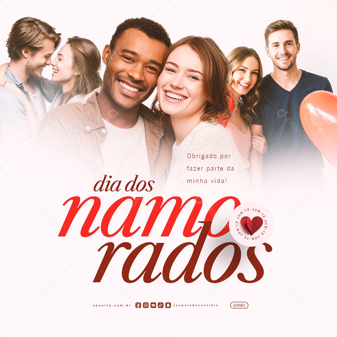 Dia dos Namorados 12 de Junho Social Media PSD Editável