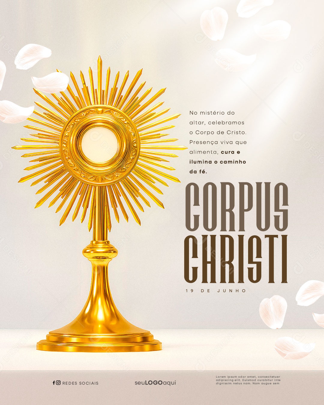 Dia de Corpus Christi 19 de Junho Social Media PSD Editável
