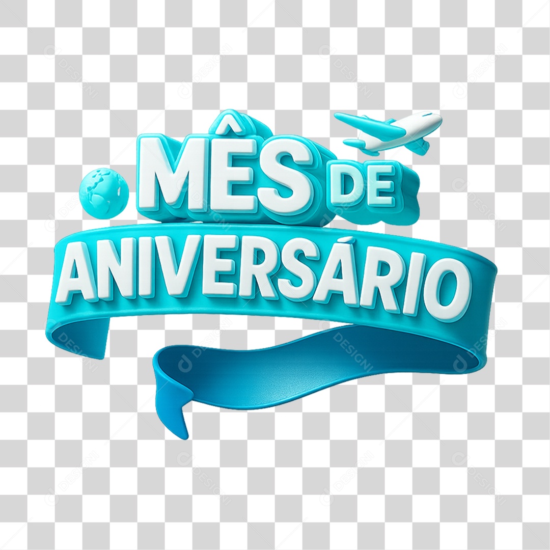 Selo 3D Mês de Aniversário PNG Transparente