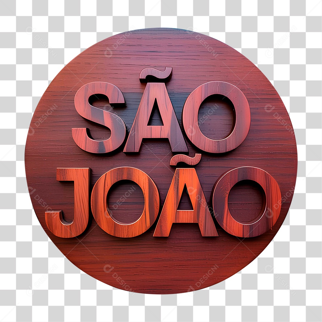 Selo 3D São João Para Composição PNG Transparente