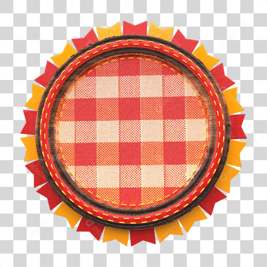 Elemento 3D Círculo Placa São João PNG Transparente