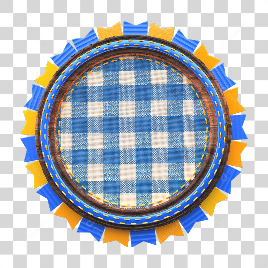 Elemento 3D Círculo Placa São João PNG Transparente