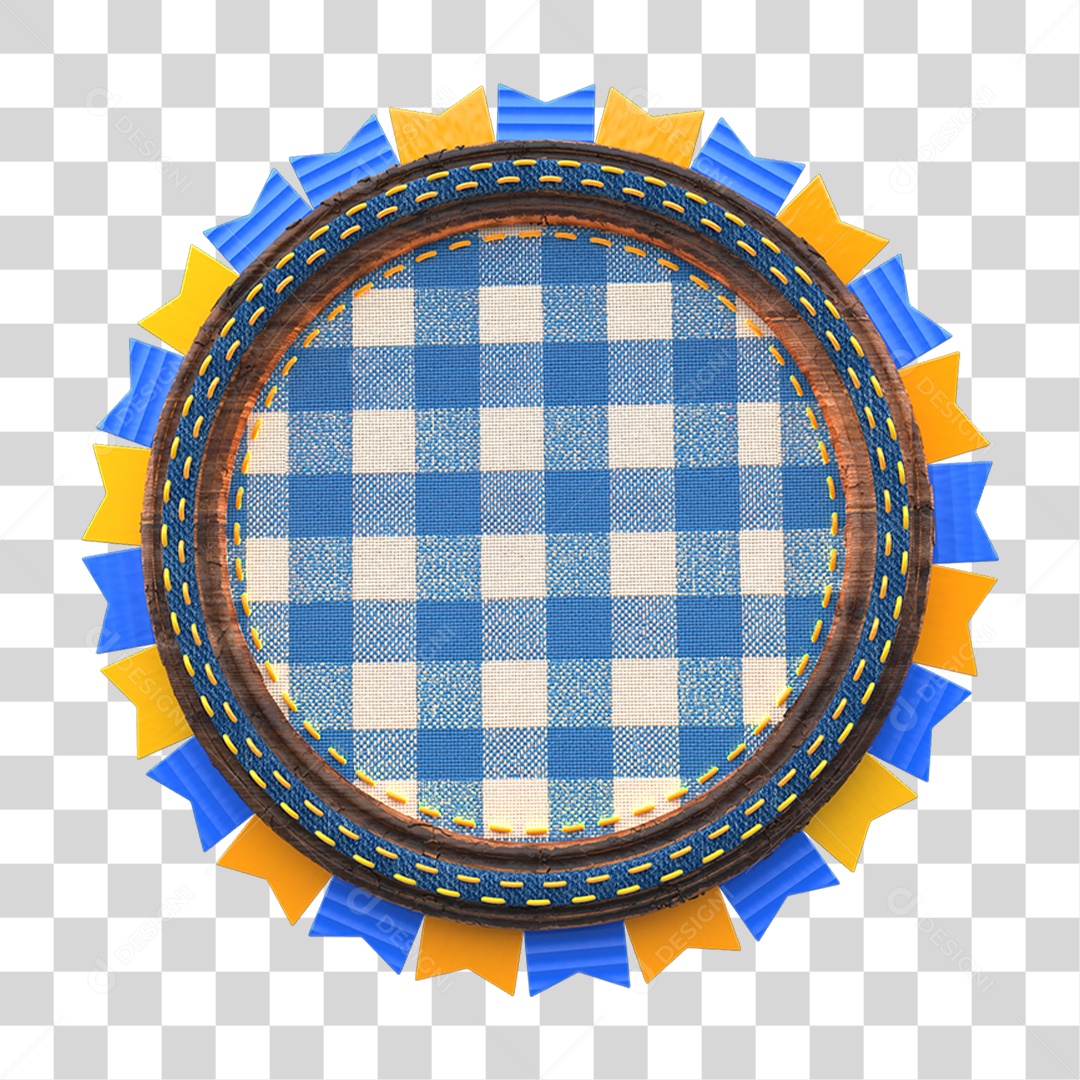 Elemento 3D Círculo Placa São João PNG Transparente