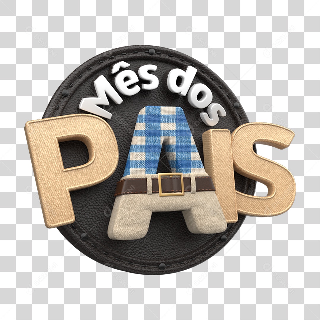 Selo 3D Mês dos Pais PNG Transparente