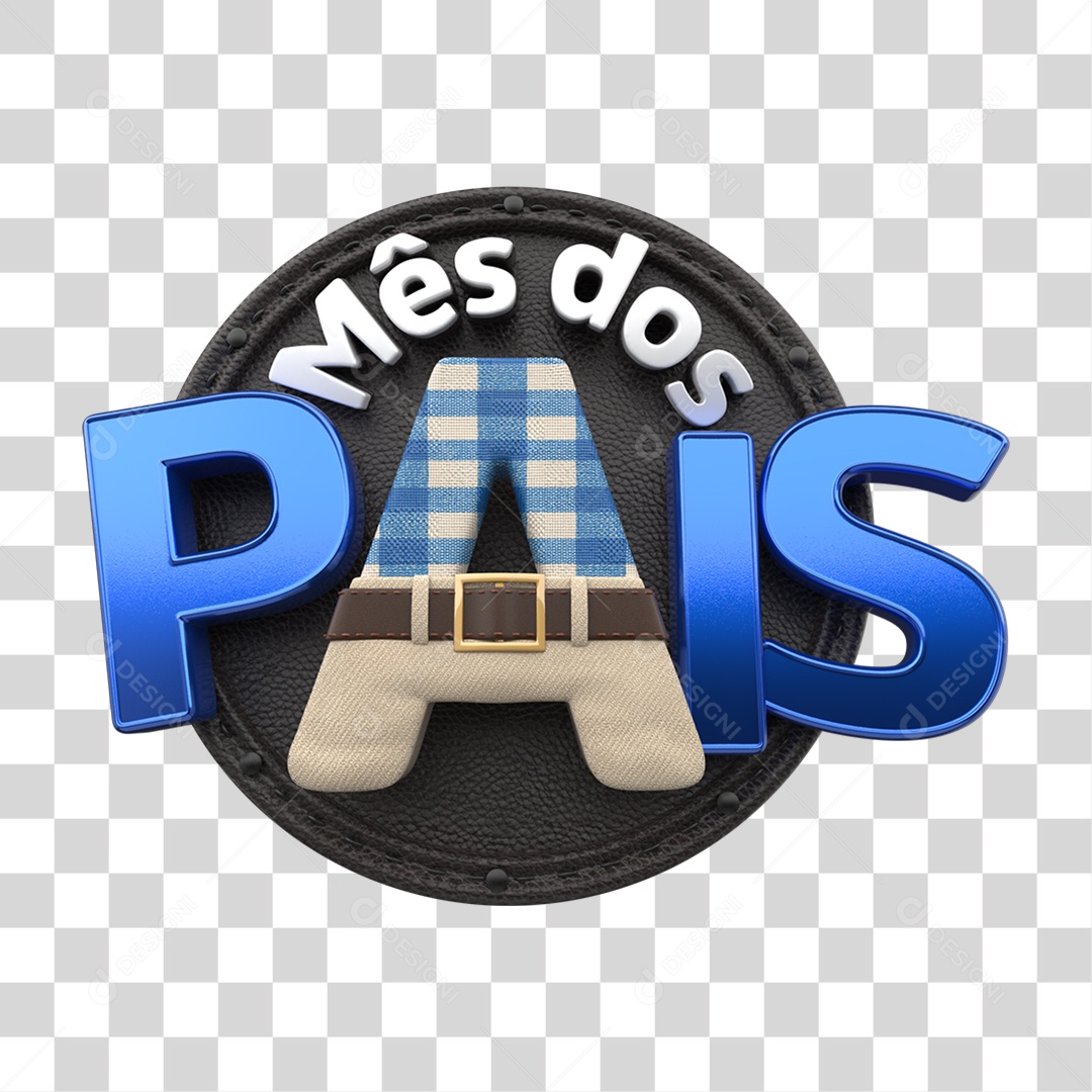 Selo 3D Mês dos Pais PNG Transparente