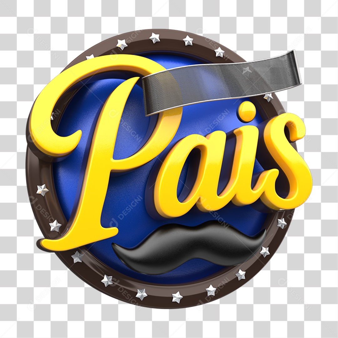 Selo 3D Mês dos Pais PNG Transparente
