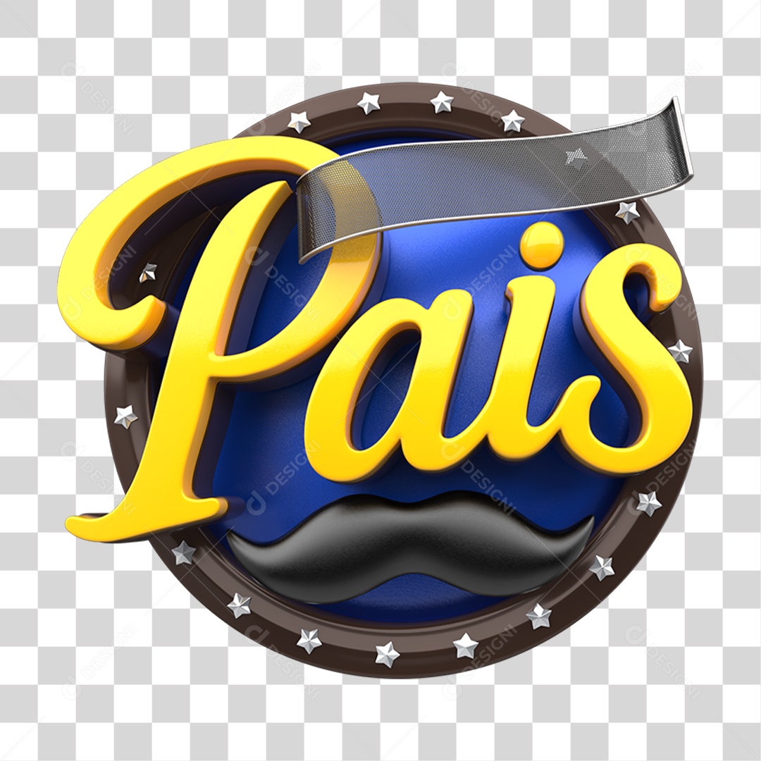 Selo 3D Mês dos Pais PNG Transparente