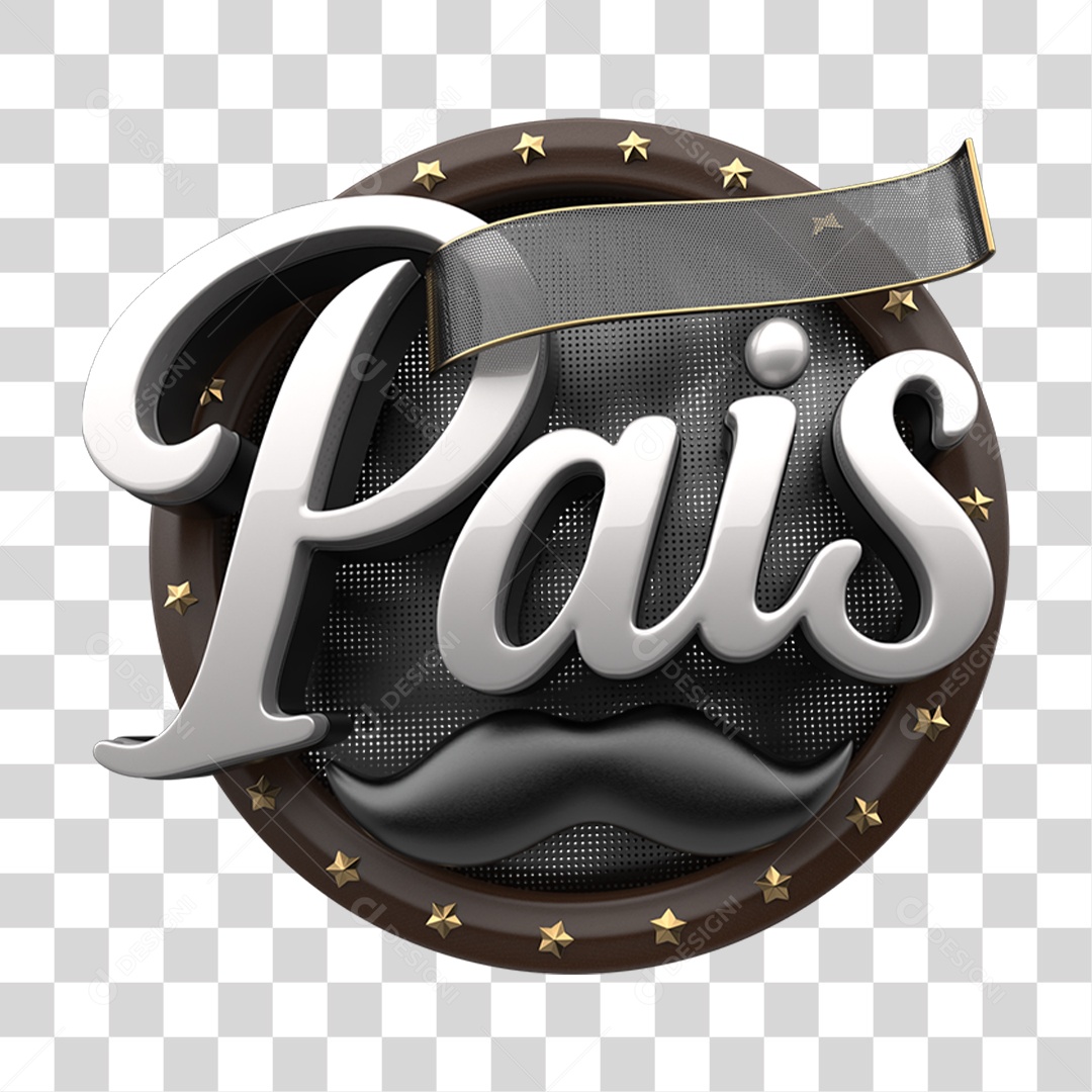 Selo 3D Mês dos Pais PNG Transparente