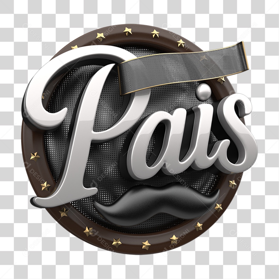 Selo 3D Mês dos Pais PNG Transparente