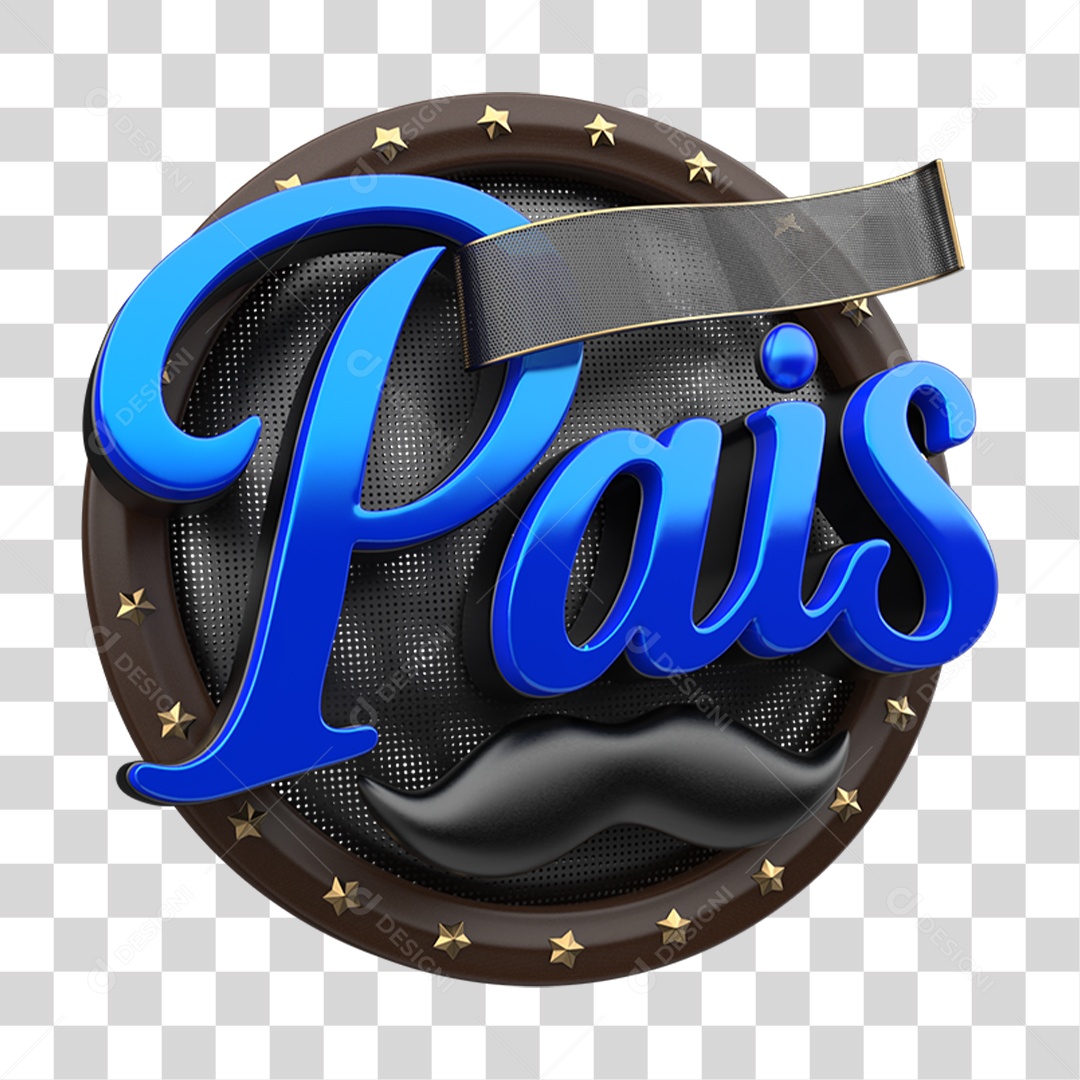 Selo 3D Mês dos Pais PNG Transparente