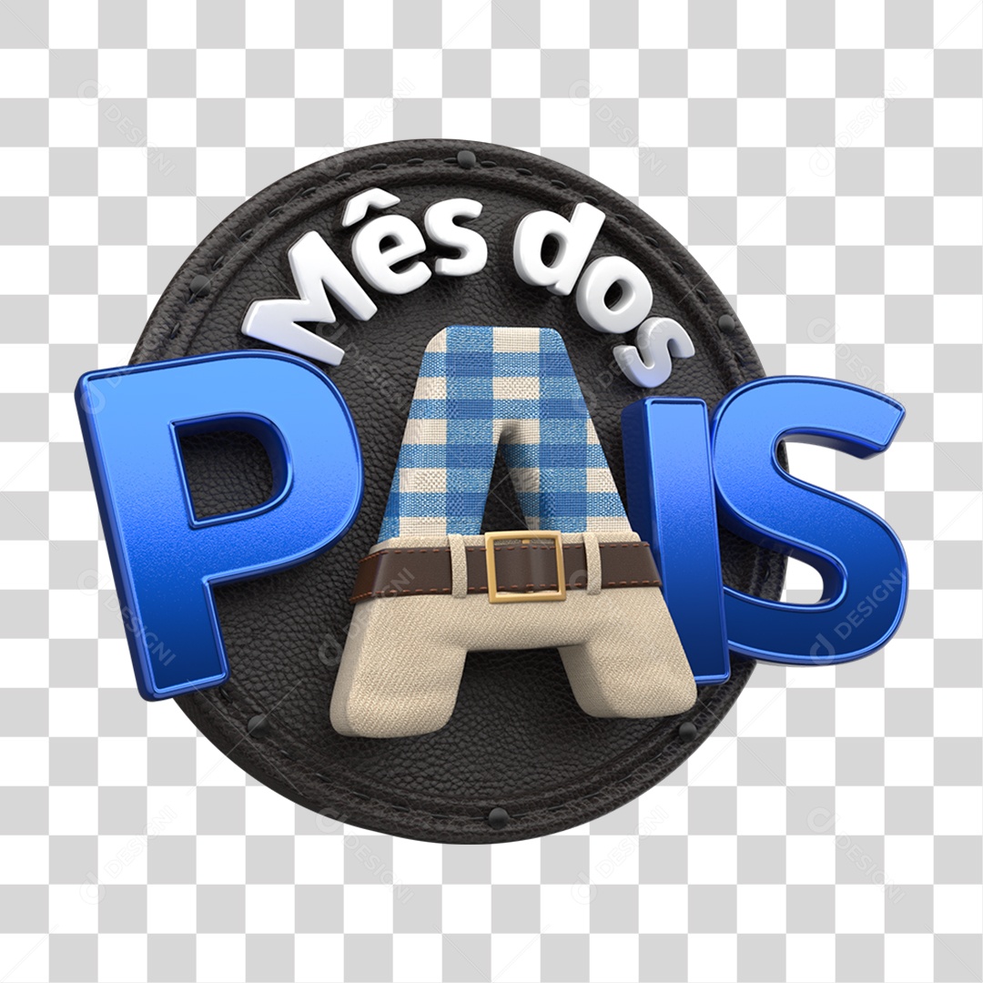 Selo 3D Mês dos Pais PNG Transparente