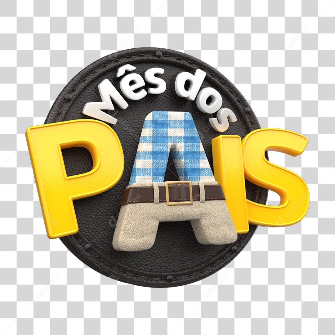 Selo 3D Mês dos Pais PNG Transparente