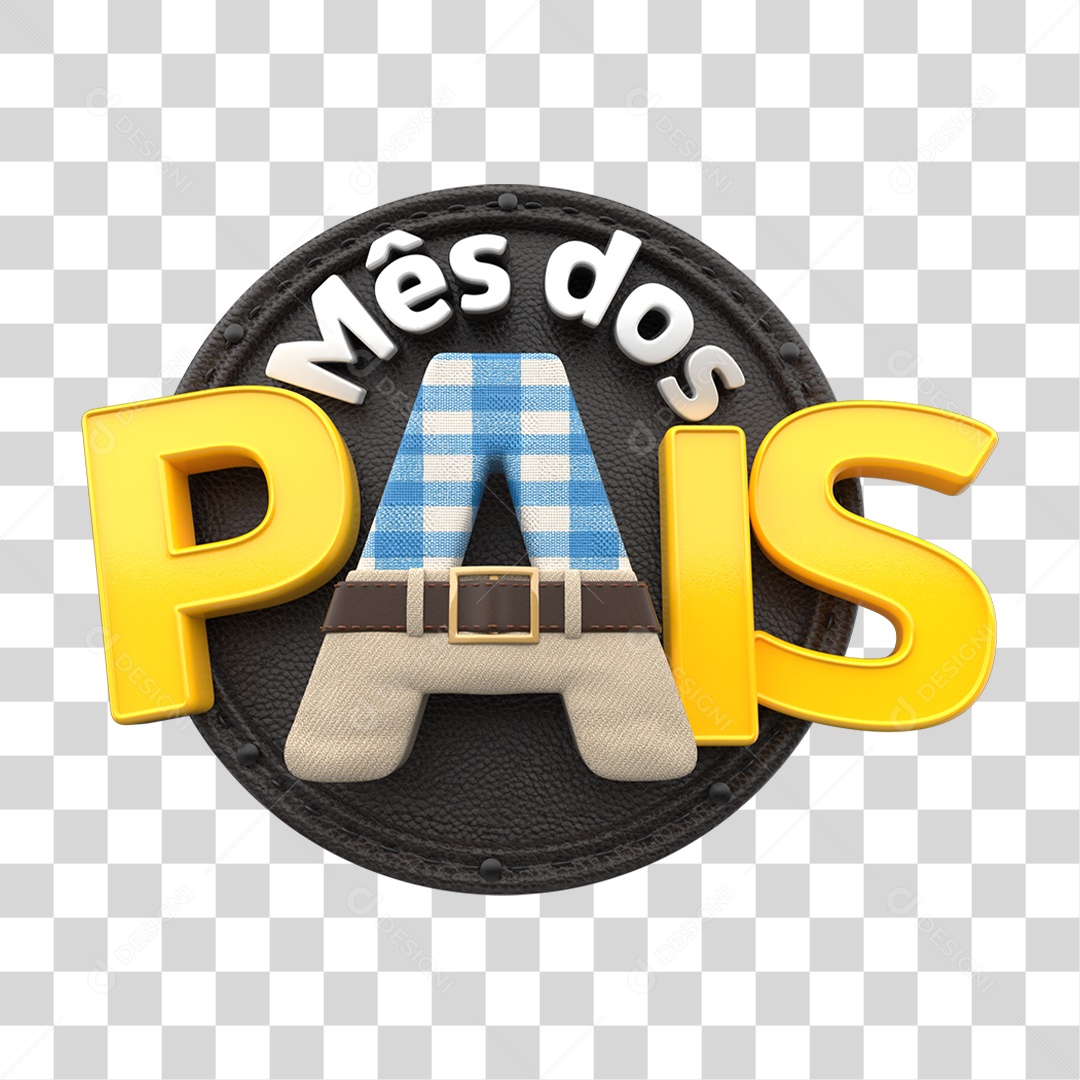 Selo 3D Mês dos Pais PNG Transparente