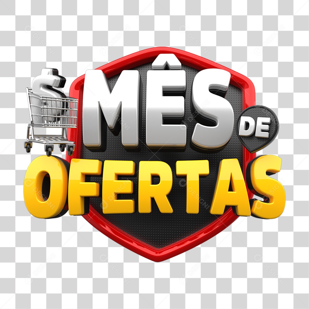 Selo 3D Mês de Ofertas PNG Transparente